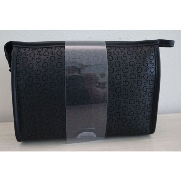 Guess E8930412 Women's Black Crimson Debossed Cosmetic Make Up Travel Cases - Picture 6 of 16